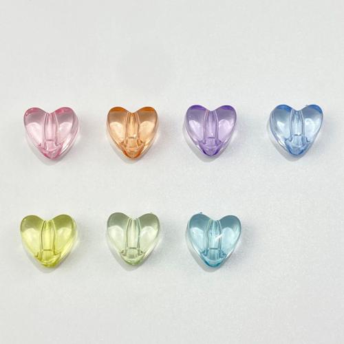 Perline in acrilico trasparenti, Cuore, DIY, nessuno, 12x7mm, Foro:Appross. 3.5mm, Appross. 680PC/borsa, Venduto da borsa