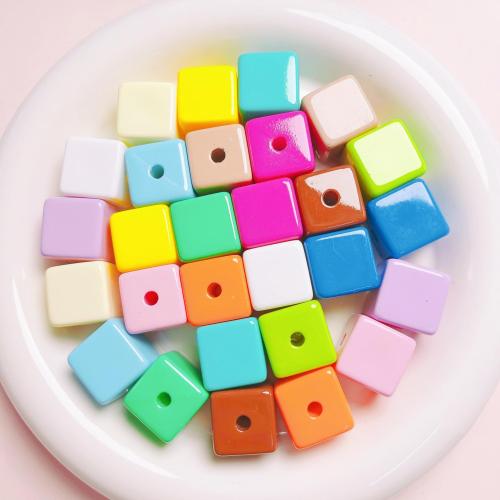 Opaque Acrylic Beads Square DIY 16mm Approx 3.8mm Sold By Bag