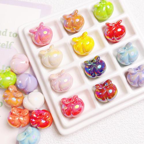 Plated Acrylic Beads Peach DIY 16mm Approx 2mm Sold By Bag