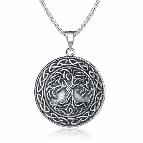 Stainless Steel Jewelry Necklace 304 Stainless Steel Round Antique finish fashion jewelry & for man original color Length 60 cm Sold By PC