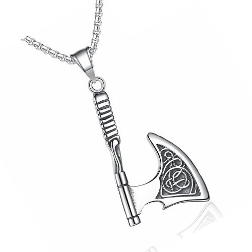 Stainless Steel Jewelry Necklace 304 Stainless Steel Axe Antique finish fashion jewelry & for man original color Length 60 cm Sold By PC