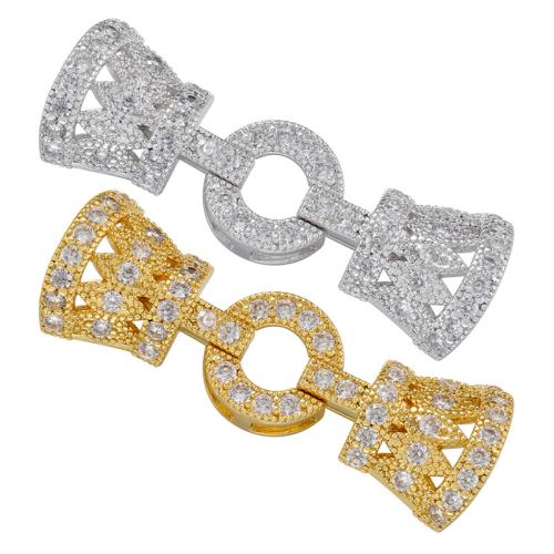 Brass Fold Over Clasp plated DIY & micro pave cubic zirconia Sold By PC