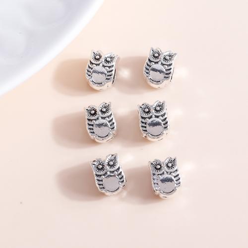 Zinc Alloy Animal Beads Owl plated DIY Sold By Bag