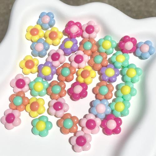 Granos de acrílico de la joyería, Plástico, Flor, Bricolaje, más colores para la opción, 16mm, agujero:aproximado 3mm, aproximado 550PCs/Bolsa, Vendido por Bolsa