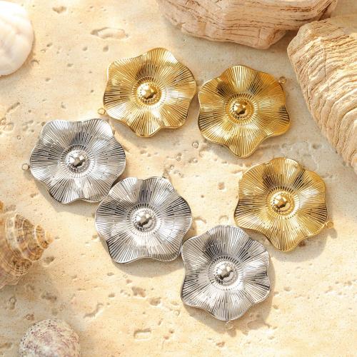 Stainless Steel Pendants 304 Stainless Steel Lotus Leaf Vacuum Ion Plating DIY Sold By Bag