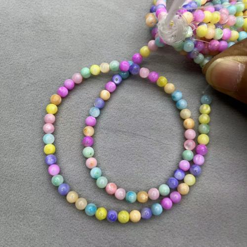 Natural Colored Shell Beads Freshwater Shell Round DIY multi-colored Sold By Strand