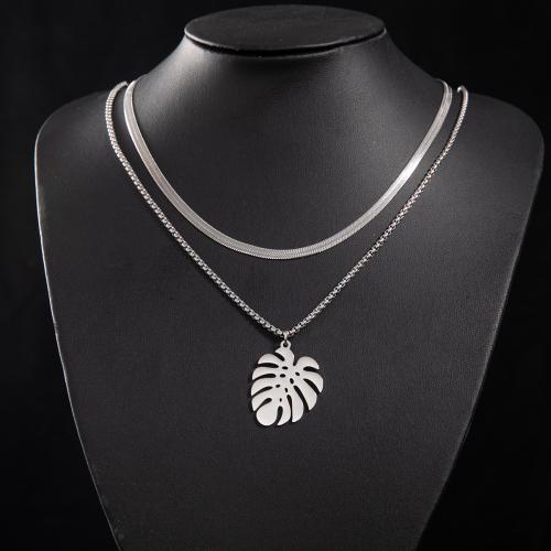 Stainless Steel Jewelry Necklace 304 Stainless Steel Leaf fashion jewelry & for woman Sold By PC