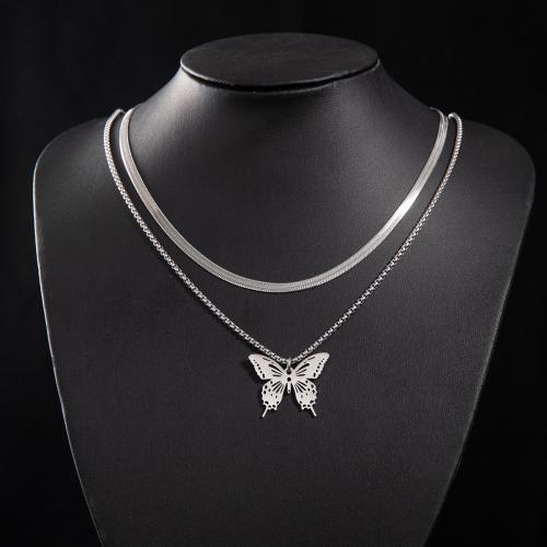 Stainless Steel Jewelry Necklace 304 Stainless Steel Butterfly fashion jewelry & for woman Sold By PC