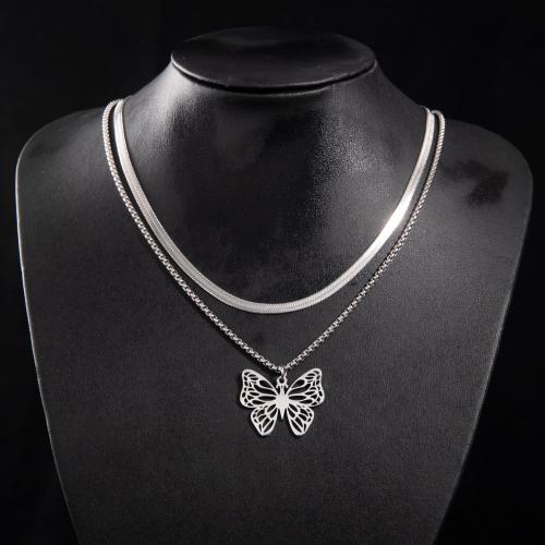 Stainless Steel Jewelry Necklace 304 Stainless Steel Butterfly fashion jewelry & for woman Sold By PC