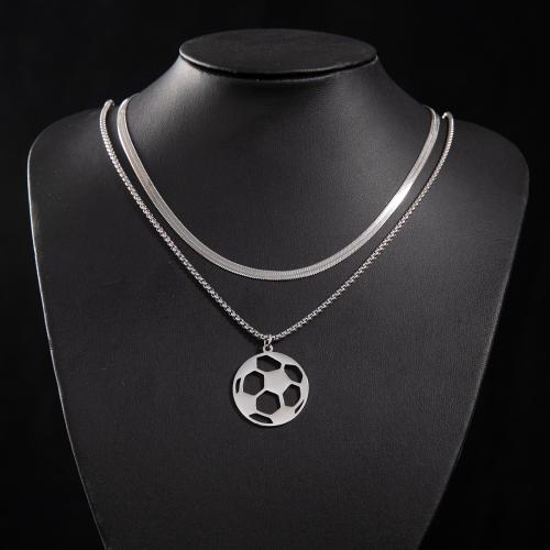 Collier de bijoux en acier inoxydable, Acier inoxydable 304, Football, bijoux de mode & styles différents pour le choix & pour femme, plus de couleurs à choisir, Vendu par PC