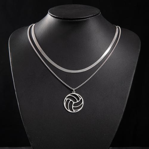 Collier de bijoux en acier inoxydable, Acier inoxydable 304, Volley-ball, bijoux de mode & styles différents pour le choix & pour femme, plus de couleurs à choisir, Vendu par PC