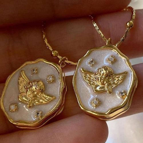 Fashion Locket Necklace Brass with 5CM extender chain gold color plated can open and put into something & enamel nickel lead & cadmium free Length 45 cm Sold By PC