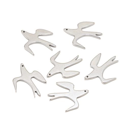 Roestvrij staal Animal Hangers, 304 roestvrij staal, Duif, silver plated, DIY, Verkocht door PC