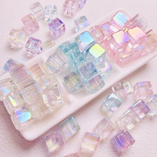 Transparent Acrylic Beads Square DIY 14mm Approx 3.8mm Sold By Bag