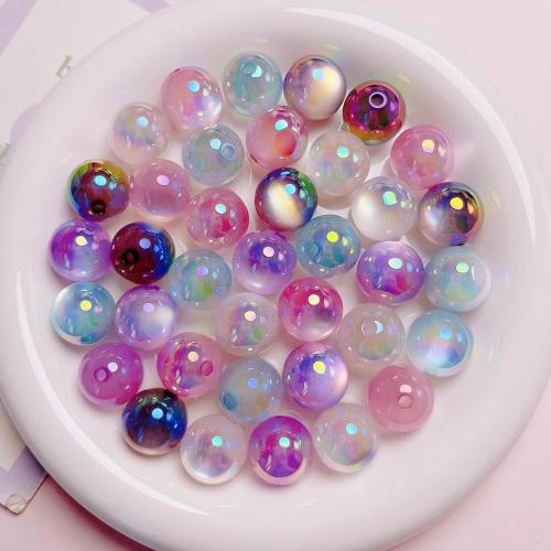 Perles  acrylique plaqué , Rond, DIY, plus de couleurs à choisir, 16mm, Trou:Environ 3mm, 10PC/sac, Vendu par sac