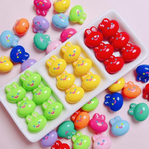 Acrylic Jewelry Beads Rabbit DIY & enamel 20mm Sold By Bag