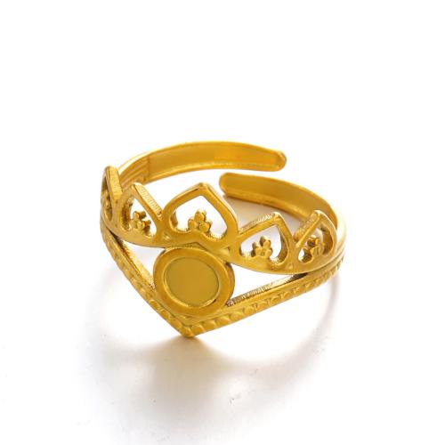 Anillo de dedo de acero inoxidable, acero inoxidable 304, chapado, Joyería & para mujer & hueco, dorado, Vendido por UD