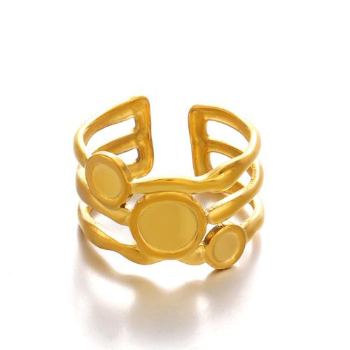 Anillo de dedo de acero inoxidable, acero inoxidable 304, chapado, Joyería & para mujer & hueco, dorado, Vendido por UD