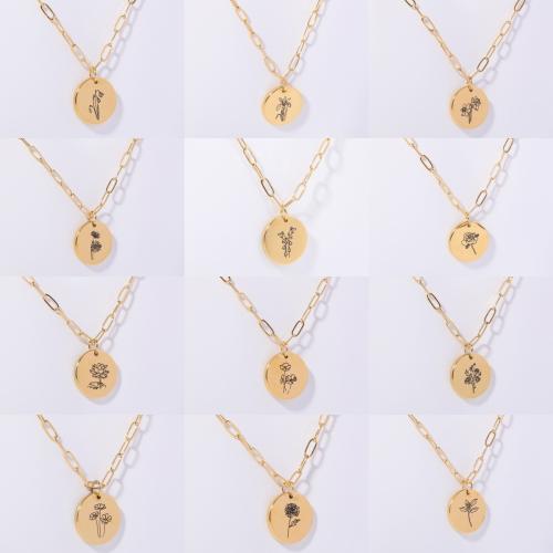 Stainless Steel Jewelry Necklace 304 Stainless Steel Round Vacuum Ion Plating for woman Sold By PC