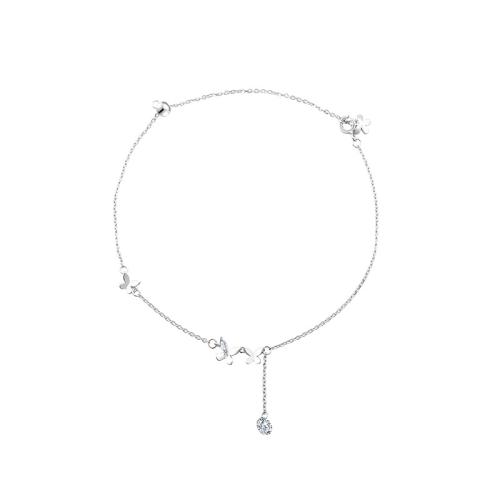 925 sterling silver anklet, Fjäril, mode smycken & för kvinna, Längd Ca 8-10 inch, Säljs av PC