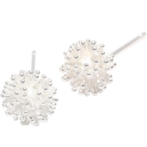 925 Sterling Silver Stud Earring Dandelion polished fashion jewelry & for woman 6mm Sold By Pair