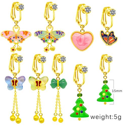 Zinc Alloy Belly Ring with Acrylic gold color plated Unisex & enamel & with rhinestone belly ring length 20-60mm Sold By PC