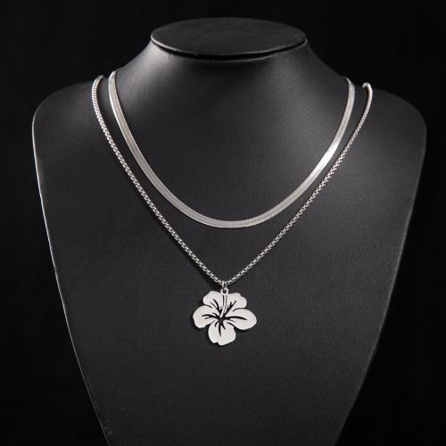 Stainless Steel Jewelry Necklace 304 Stainless Steel Flower fashion jewelry & for woman Sold By PC