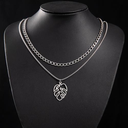 Stainless Steel Jewelry Necklace 304 Stainless Steel Leaf fashion jewelry & for woman Sold By PC