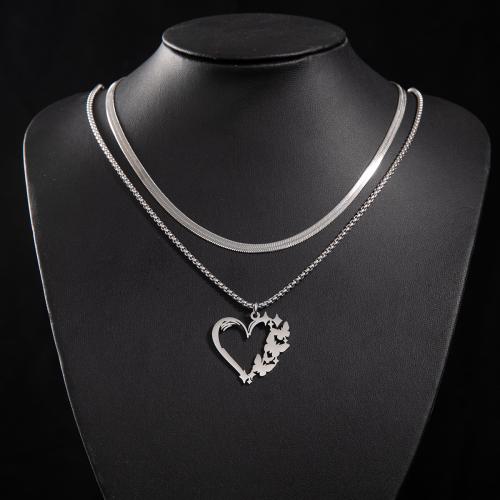 Stainless Steel Jewelry Necklace 304 Stainless Steel Heart fashion jewelry & for woman Sold By PC