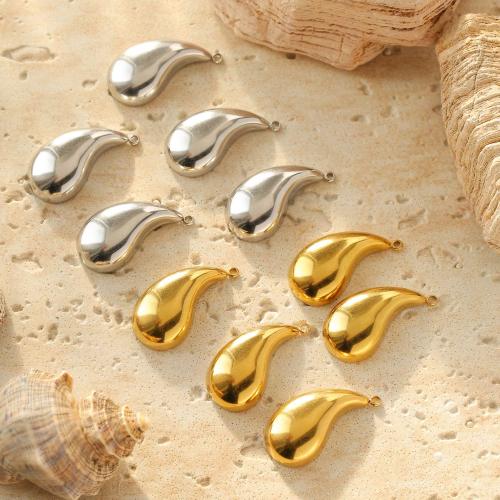 Stainless Steel Pendants 304 Stainless Steel Teardrop Vacuum Ion Plating DIY Sold By Bag