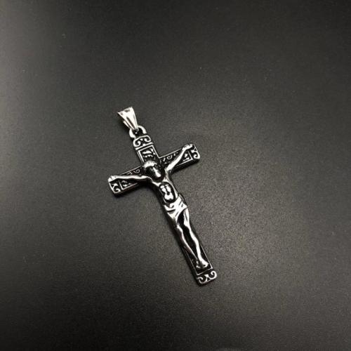 Nerezová ocel Cross Přívěsky, 304 Stainless Steel, Kříž, DIY, Původní barva, 26.40x48x5.80mm, Prodáno By PC