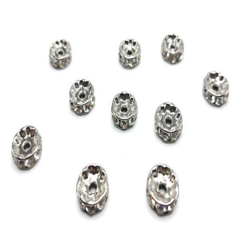 Stainless Steel Spacer Beads 304 Stainless Steel DIY & with rhinestone original color Approx Sold By Bag