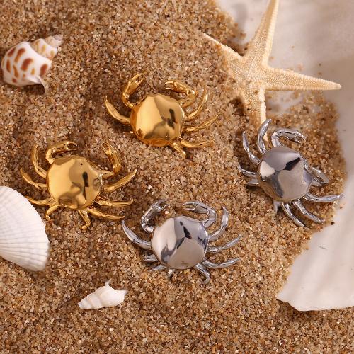 Fashion Stainless Steel Jewelry Sets Stud Earring & necklace 304 Stainless Steel Crab plated & for woman Sold By PC