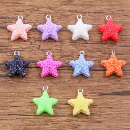 Resin Pendant Zinc Alloy with Resin Star DIY nickel lead & cadmium free Sold By Bag