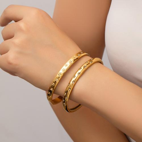 Partículas de acero Brazalete, chapado, para mujer & con diamantes de imitación, más colores para la opción, Vendido por UD