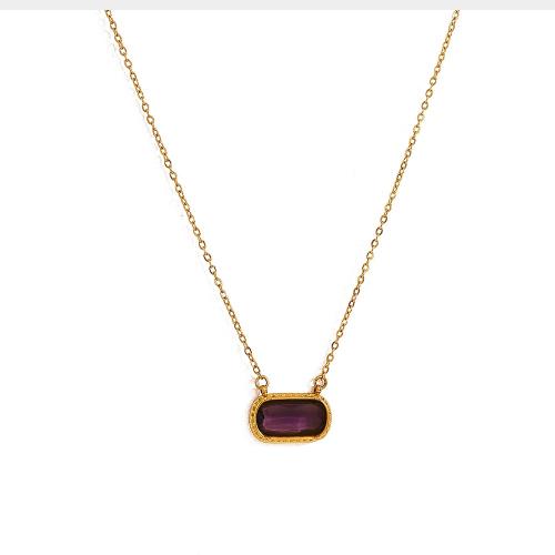 Collier de bijoux en acier inoxydable, Acier inoxydable 304, avec 5.5cm chaînes de rallonge, Plaqué or 18K, bijoux de mode & pavé de micro zircon & pour femme, plus de couleurs à choisir, Longueur 41 cm, Vendu par PC