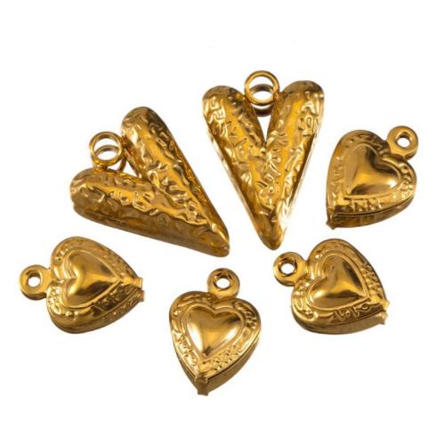 Stainless Steel Heart Pendants 304 Stainless Steel plated DIY Sold By Bag