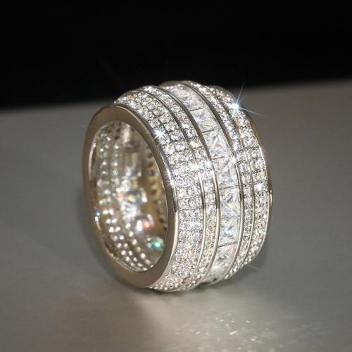 Cubic Zirconia Micro Pave Brass Ring plated & micro pave cubic zirconia & for woman Sold By PC