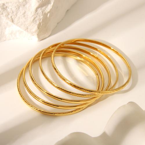 Stainless Steel Bangle 304 Stainless Steel Vacuum Ion Plating fashion jewelry & Unisex golden Sold By PC