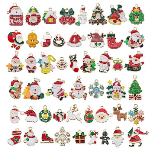 Zinc Alloy Christmas Pendants plated Christmas Design & DIY & enamel Sold By Bag