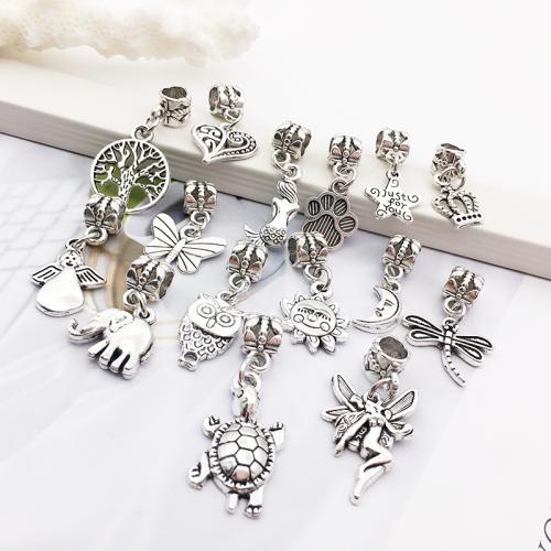 European Style Zinc Alloy Dangle Beads plated DIY Sold By Bag