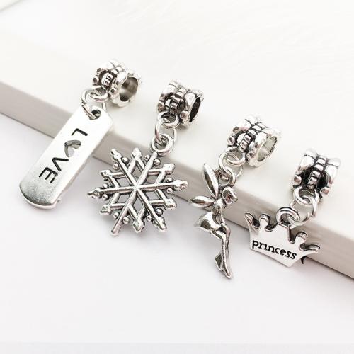 European Style Zinc Alloy Dangle Beads plated DIY Sold By Bag