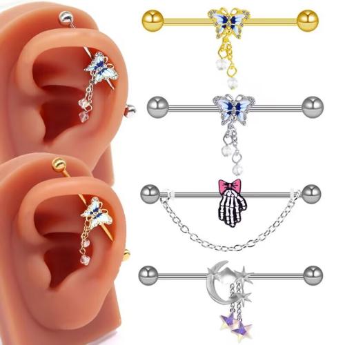 liga de zinco piercing para orelha, banhado, unissex & Vario tipos a sua escolha & esmalte, earring length 40-55mm, vendido por PC