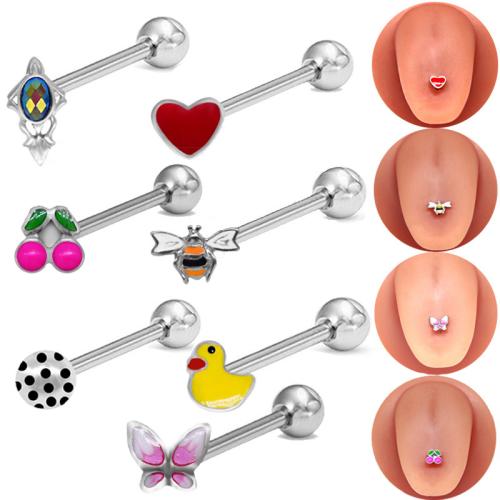 Aço inoxidável 304 piercing para língua, unissex & Vario tipos a sua escolha & esmalte, vendido por PC