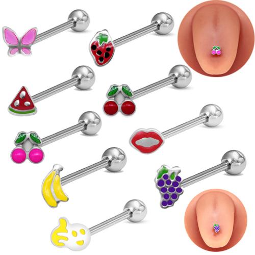 Aço inoxidável 304 piercing para língua, unissex & Vario tipos a sua escolha & esmalte, vendido por PC