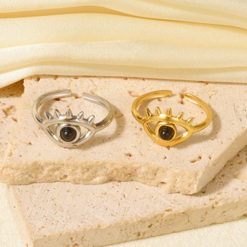 Stainless Steel Finger Ring 304 Stainless Steel with Plastic gold color plated for woman Sold By PC