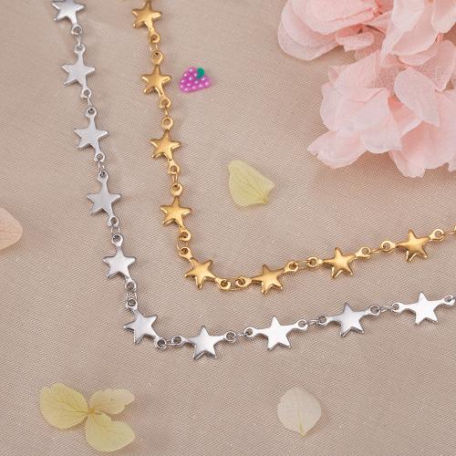 Stainless Steel Jewelry Chain 304 Stainless Steel Star plated DIY Sold By m