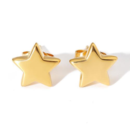 Stainless Steel Stud Earrings 304 Stainless Steel Star plated fashion jewelry & for woman Sold By Pair