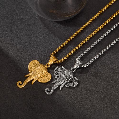 Collana in acciaio inossidabile, 304 acciaio inox, Elefante, lucido, gioielli di moda & stili diversi per la scelta & per l'uomo, nessuno, Lunghezza 550 mm, Venduto da PC