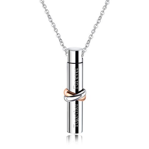 Cremation Jewelry Ashes Urn Necklace 304 Stainless Steel plated can open and put into something & Unisex original color Length 500 mm Sold By PC